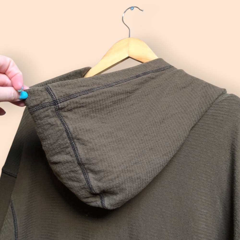 Free People Movement Oversized Long Length Hooded Sweatshirt Olive Women’s Large - Picture 13 of 13